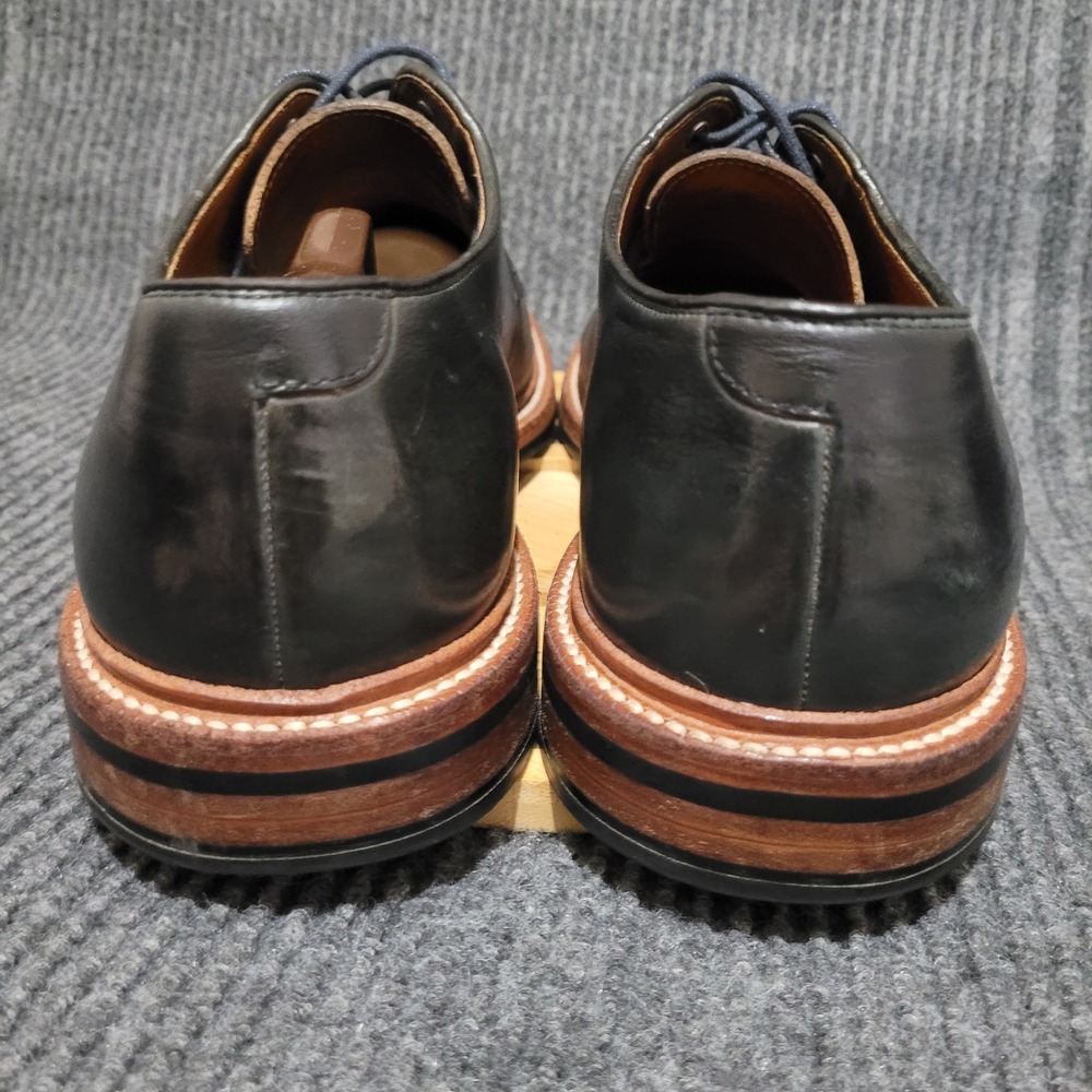 Grant Stone Plain Toe Blucher Shoes Men's 11.5D Black Goodyear Welt Derby 42307 - Picture 6 of 12